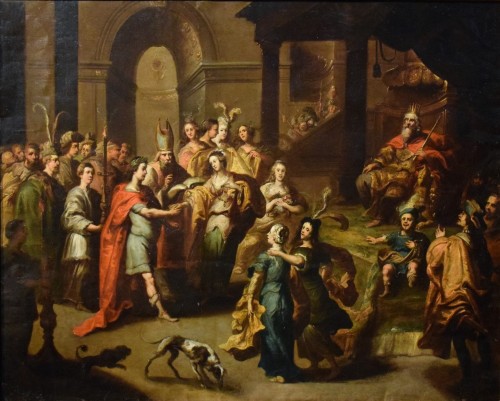 The Marriage of David and Abigail - Pauwels Casteels (1625-1677) - Paintings & Drawings Style Louis XIV